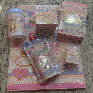 P. Louise Piece of cake Bad B*tch Energy Skincare Set. Jelly bag plus 5 items.